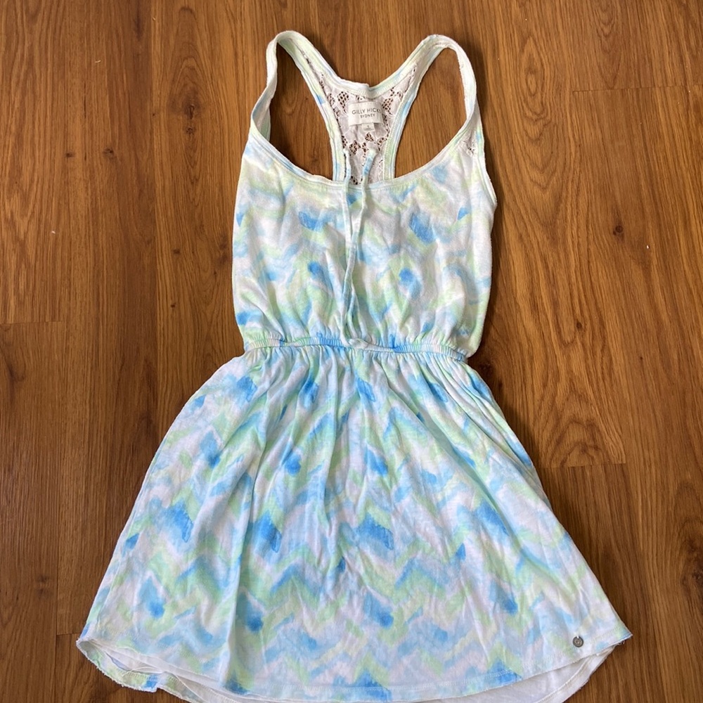Gilly Hicks blue and green coverup with lace detail